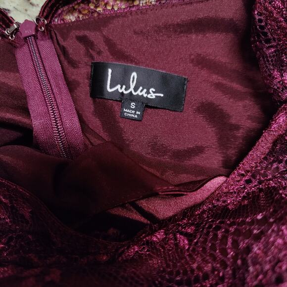 Lulus Romantic Daydreamer Burgundy Lace Tiered Maxi Dress - Picture 4 of 5